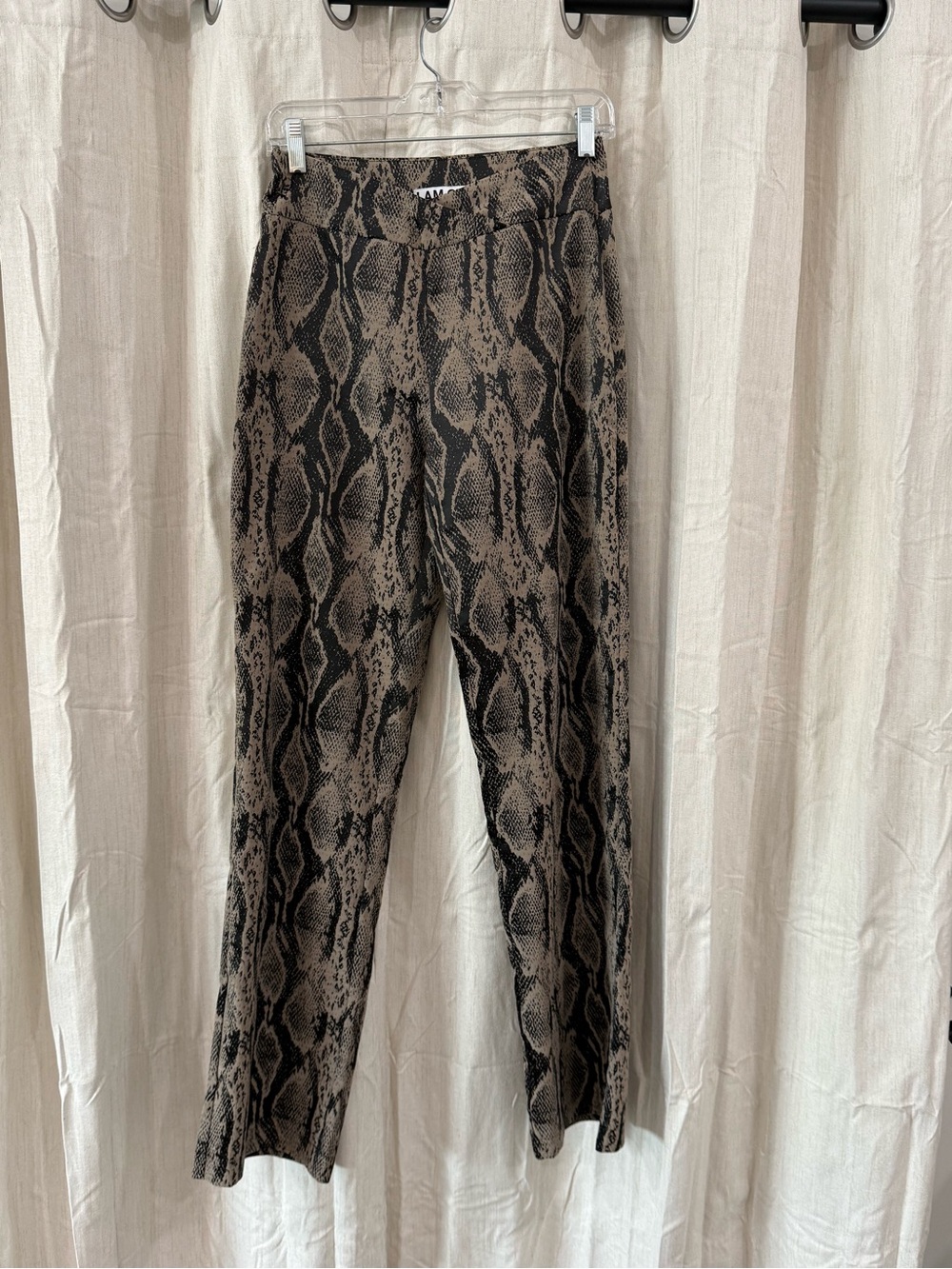 I.AM.GIA Snake-Print Knit Pants - Black & Brown
